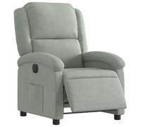 vidaXL Fauteuil inclinable électrique Gris Clair Velours