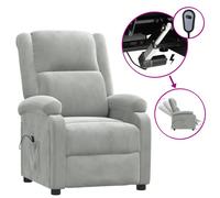 Vidaxl Fauteuil Inclinable Électrique Gris Clair Velours Gris