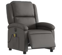 vidaXL Fauteuil inclinable électrique 3204257 – Cuir véritable gris, dossier & repose-pied réglables