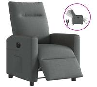 vidaXL Fauteuil inclinable électrique Gris foncé Tissu
