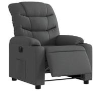 vidaXL Fauteuil inclinable électrique réglable – Dossier & accoudoirs, tissu gris foncé