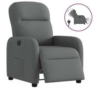 vidaXL Fauteuil inclinable électrique en tissu gris foncé