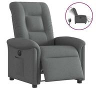 vidaXL Fauteuil inclinable électrique 3303235 gris foncé en tissu pour personnes âgées