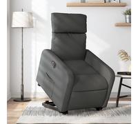 Vidaxl Fauteuil Inclinable Électrique Gris Foncé Tissu Gris
