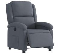 vidaXL Fauteuil électrique inclinable, dossier & repose-pied réglables, moderne gris foncé velours