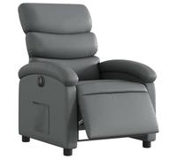 vidaXL Fauteuil inclinable électrique, dossier et repose-pied réglables, similicuir gris