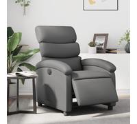 vidaXL Fauteuil inclinable électrique, dossier et repose-pied réglables, similicuir gris