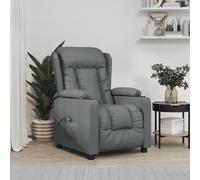 vidaXL Fauteuil Inclinable Électrique, Fauteuil de Relaxation avec Dossier et Repose-Pied, Fauteuil Releveur, Siège de Salle de Séjour Salon Intérieur, Moderne, Gris Similicuir