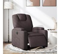 vidaXL Fauteuil inclinable électrique, dossier et repose-pied réglables, tissu marron foncé