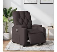 vidaXL Fauteuil inclinable électrique – Dossier et repose-pied réglables, tissu marron foncé