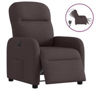 Vidaxl Fauteuil Inclinable Électrique Marron Foncé Tissu Marron