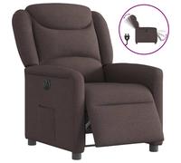 Vidaxl Fauteuil Inclinable Électrique Marron Foncé Tissu Marron