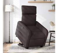 Vidaxl Fauteuil Inclinable Électrique Marron Foncé Tissu Marron