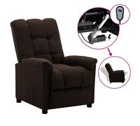 Vidaxl Fauteuil Inclinable Électrique Marron Foncé Tissu Marron