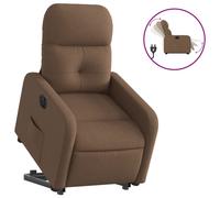 vidaXL Chaise électrique réglable tissu marron Marron G