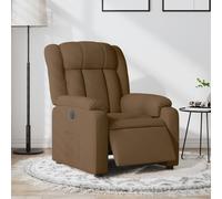 vidaXL Fauteuil inclinable électrique Marron Tissu