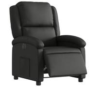 vidaXL Fauteuil inclinable électrique, dossier et repose-pied réglables, cuir véritable noir