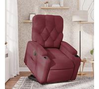 vidaXL Fauteuil inclinable électrique rouge bordeaux tissu