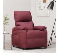 vidaXL Fauteuil inclinable électrique releveur – Dossier et repose-pied – Rouge bordeaux tissu