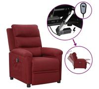 vidaXL Fauteuil Inclinable Electrique, Fauteuil de Relaxation avec Dossier et Repose-pied, Meuble de Salon Salle de Séjour Intérieur, Moderne, Rouge Bordeaux Tissu Rouge