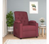 vidaXL Fauteuil Inclinable Électrique, Fauteuil de Relaxation avec Dossier et Repose-Pied, Fauteuil Releveur, Siège de Salle de Séjour Salon Intérieur, Moderne, Rouge Bordeaux Tissu