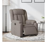 vidaXL Fauteuil inclinable électrique en tissu taupe avec accoudoirs