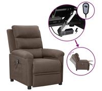 Vidaxl Fauteuil Inclinable Électrique Taupe Tissu Gris
