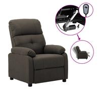 Vidaxl Fauteuil Inclinable Électrique Taupe Tissu Gris