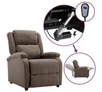 Vidaxl Fauteuil Inclinable Électrique Taupe Tissu Gris