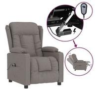 vidaXL Fauteuil Inclinable Électrique, Fauteuil de Relaxation avec Dossier et Repose-Pied, Fauteuil Releveur, Siège de Salle de Séjour Salon Intérieur, Moderne, Taupe Tissu
