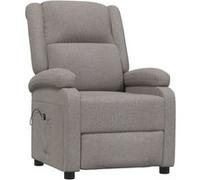 Vidaxl Fauteuil Inclinable Électrique Taupe Tissu Gris