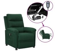 vidaXL Fauteuil inclinable électrique Vert foncé Tissu