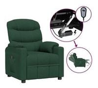 vidaXL Fauteuil inclinable électrique Vert foncé Tissu