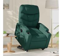 Vidaxl Fauteuil Inclinable Électrique Vert Foncé Tissu Vert