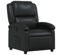 vidaXL Fauteuil inclinable 371775 – Dossier et repose-pied – Similicuir Noir