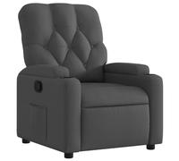 vidaXL Fauteuil inclinable – Porte-gobelets, dossier et accoudoirs – Tissu gris foncé