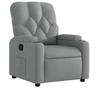 vidaXL Fauteuil inclinable 372479 – Chaise de relaxation avec porte-gobelets, tissu gris clair