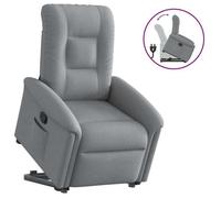 vidaXL Fauteuil inclinable Gris Clair Tissu, Chaise inclinable, Fauteuil inclinable pour Personnes âgées, Fauteuil releveur électrique