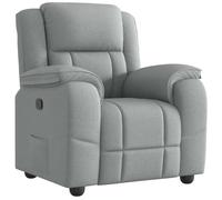vidaXL Fauteuil inclinable Gris Clair Tissu, Fauteuil, Fauteuil inclinable TV, Poussette, Fauteuil inclinable pour Personnes âgées, Fauteuil canapé