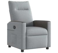 vidaXL Fauteuil inclinable Gris Clair Tissu, Fauteuil, Fauteuil inclinable TV, Poussette, Fauteuil inclinable pour Personnes âgées, Fauteuil canapé