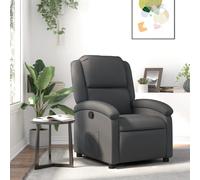 vidaXL Fauteuil relax gris cuir véritable