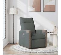 vidaXL Fauteuil inclinable en tissu gris foncé