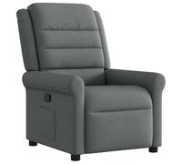 vidaXL Fauteuil inclinable Tissu Gris foncé – Fauteuil TV pour personnes âgées