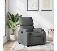 vidaXL Fauteuil Inclinable, Chaise de Relaxation avec Repose-Pieds, Siège avec Dossier et Accoudoirs Salle de Séjour, Moderne, Gris Foncé Tissu