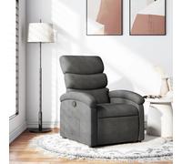 vidaXL Fauteuil Inclinable, Chaise de Relaxation avec Dossier, Siège avec Repose-Pied, Fauteuil TV de Salon, Moderne, Gris Foncé Tissu