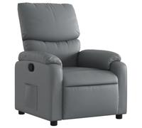 vidaXL Fauteuil inclinable avec repose-pieds, dossier et accoudoirs – gris similicuir moderne