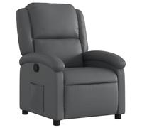 vidaXL Fauteuil inclinable, Chaise de relaxation avec dossier et repose-pied, gris simili cuir