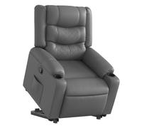 vidaXL Fauteuil inclinable Chaise de relaxation – Dossier et repose-pied réglables, Similicuir Gris
