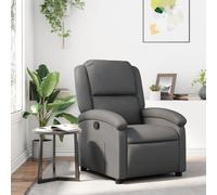 vidaXL Fauteuil inclinable, Chaise de relaxation avec dossier et repose-pied, gris simili cuir