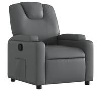 vidaXL Fauteuil inclinable avec porte-gobelets, dossier et accoudoirs – gris similicuir